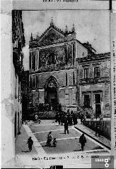 Via Municipio. Chiesa di San Francesco.Riproduzione di cartolina