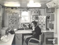 Cabina radio del cargo "Erne" Cabina radio dove  installato l'equpaggiamento della Marina Marconi