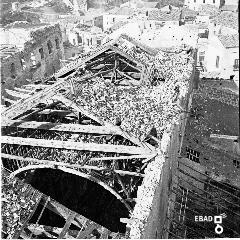 Tetto della chiesa di San Francesco bombardato